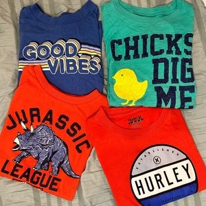 Bundle of boy shirt size 6-7 long sleeve and 2 short. Gently used. All brands